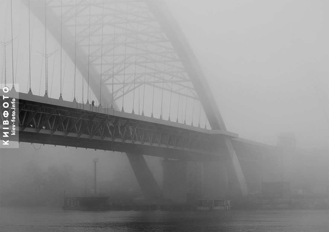Подольско-Воскресенский мост в тумане
